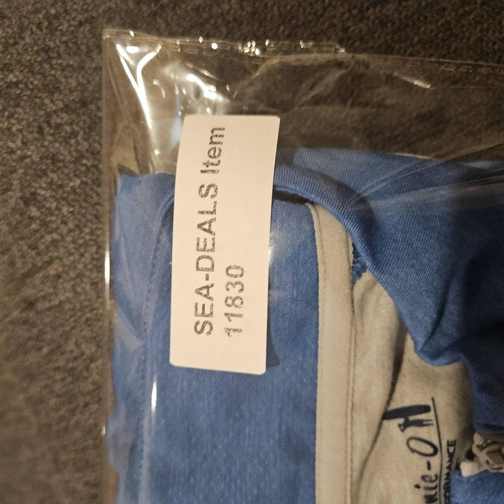Johnnie-O Pullover Mens Large Blue Quarter Zip Mock Neck Performance Stretch - Picture 4 of 4